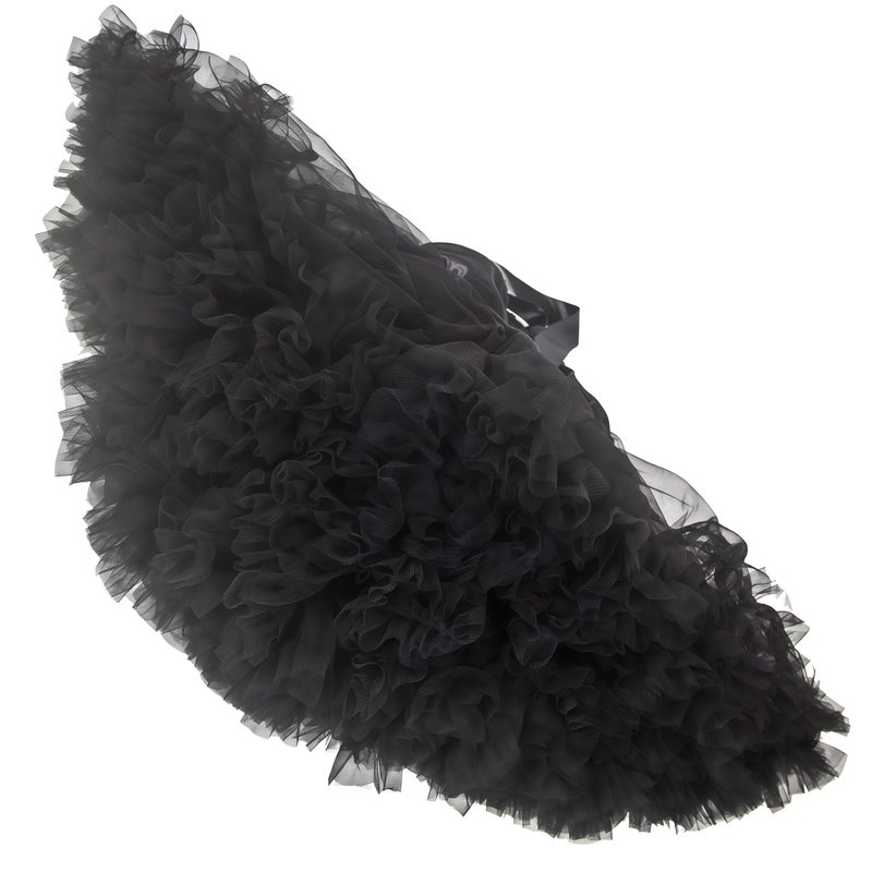 Shimaly Women's Princess Layered Puffy Skirt Mini Tutu Skirt Short Petticoat (L-XL, Black) - Image 5